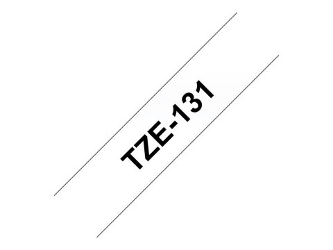 Brother TZe-131 - Standardowy klej - czarno na przezroczystym tle - Wałek (1,2 cm x 8 m) 1 kaseta(y) taśma laminowana - dla Brot