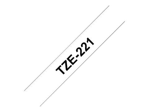 Brother TZe-221 - Standardowy klej - czarny na białym - Roll (0,9 cm x 8 m) 1 kaseta(y) taśma laminowana - dla Brother PT-D210, 
