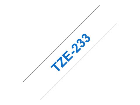 Brother TZe-233 - Niebiesko na białym - Wałek (1,2 cm x 8 m) 1 kaseta(y) taśma laminowana - dla Brother PT-D210, D600, H110, P75