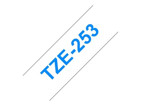 Brother TZe-253 - Niebiesko na białym - Roll (2,4 cm x 8 m) 1 kaseta(y) taśma laminowana - dla Brother PT-D600, P750, P950; P-To