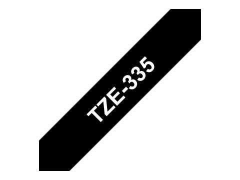 Brother TZe-335 - Standardowy klej - biało- czarny - Wałek (1,2 cm x 8 m) 1 kaseta(y) taśma laminowana - dla Brother PT-D210, D6