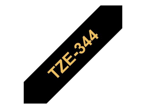 Brother TZe-344 - Standardowy klej - złoto na czarnym - Roll (1,8 cm x 8 m) 1 kaseta(y) taśma laminowana - dla Brother PT-D600; 