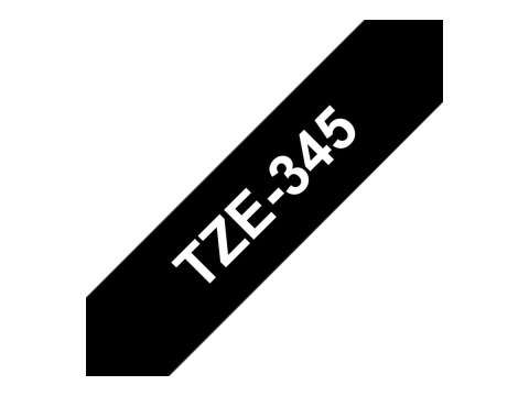 Brother TZe-345 - Standardowy klej - biało- czarny - Roll (1,8 cm x 8 m) 1 kaseta(y) taśma laminowana - dla Brother PT-D600; P-T