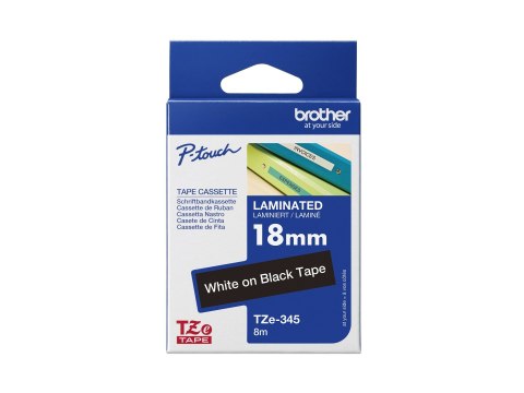 Brother TZe-345 - Standardowy klej - biało- czarny - Roll (1,8 cm x 8 m) 1 kaseta(y) taśma laminowana - dla Brother PT-D600; P-T