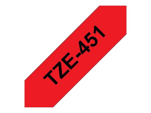Brother TZe-451 - Standardowy klej - czarno na czerwonym - Roll (2,4 cm x 8 m) 1 kaseta(y) taśma laminowana - dla Brother PT-D60