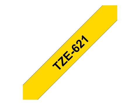 Brother TZe-621 - Czarny na żółtym - Roll (0,9 cm x 8 m) 1 kaseta(y) taśma laminowana - dla Brother PT-D210, D600, H110, H200; P