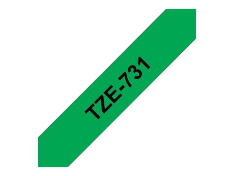 Brother TZe-731 - Czarno na zielonym - Wałek (1,2 cm x 8 m) 1 kaseta(y) taśma laminowana - dla Brother PT-D210, D600, H110, P750