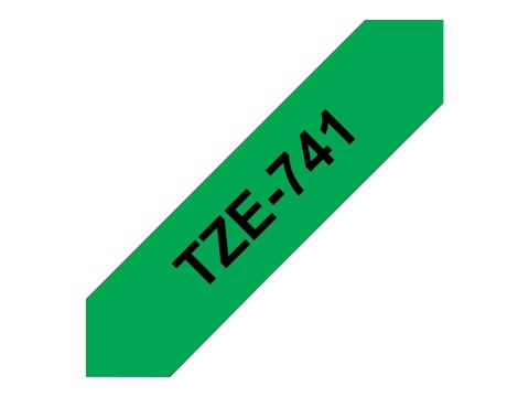 Brother TZe-741 - Standardowy klej - czarno na zielonym - Roll (1,8 cm x 8 m) 1 kaseta(y) taśma laminowana - dla Brother PT-D600