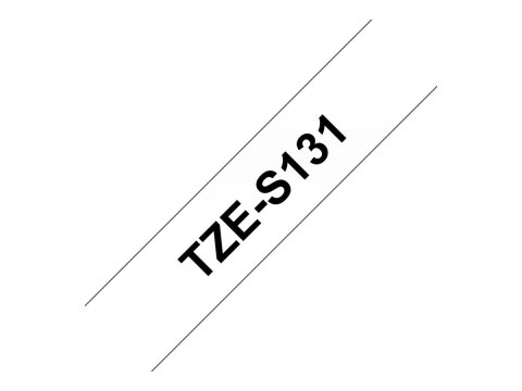 Brother TZe-S131 - Wyjątkowo silny klej - czarno na przezroczystym tle - Wałek (1,2 cm x 8 m) 1 kaseta(y) taśma laminowana - dla