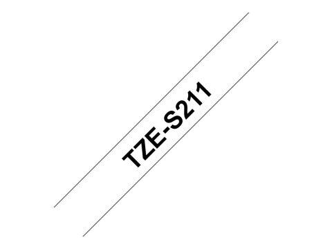 Brother TZe-S211 - Wyjątkowo silny klej - czarny na białym - Roll (0,6 cm x 8 m) 1 kaseta(y) taśma laminowana - dla Brother PT-D