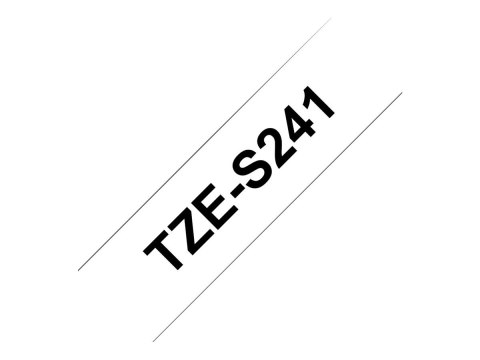 Brother TZe-S241 - Wyjątkowo silny klej - czarny na białym - Roll (1,8 cm x 8 m) 1 kaseta(y) taśma laminowana - dla Brother PT-D