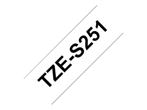 Brother TZe-S251 - Wyjątkowo silny klej - czarny na białym - Roll (2,4 cm x 8 m) 1 kaseta(y) taśma laminowana - dla Brother PT-D