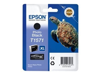Epson T1571 - 25.9 ml - czarny photo - oryginał - kopuła - pojemnik na tusz - dla Stylus Photo R3000