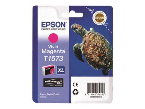 Epson T1573 - 25.9 ml - jaskrawa magenta - oryginał - kopuła - pojemnik na tusz - dla Stylus Photo R3000