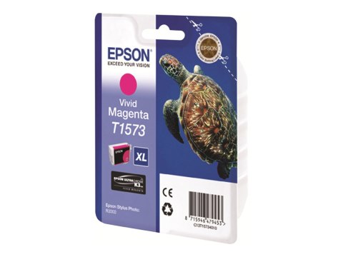 Epson T1573 - 25.9 ml - jaskrawa magenta - oryginał - kopuła - pojemnik na tusz - dla Stylus Photo R3000