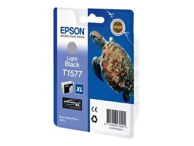 Epson T1577 - 25.9 ml - jasna czerń - oryginał - kopuła - pojemnik na tusz - dla Stylus Photo R3000