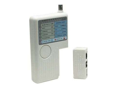 Intellinet 4-in-1 Cable Tester, RJ-11, RJ-45, USB and BNC, One Button Test - Tester sieci