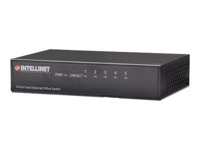 Intellinet 5-Port Fast Ethernet Office Switch, Desktop Size, Metal, IEEE 802.3az (Energy Efficient Ethernet) - Przełącznik - 5 x