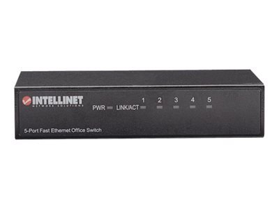 Intellinet 5-Port Fast Ethernet Office Switch, Desktop Size, Metal, IEEE 802.3az (Energy Efficient Ethernet) - Przełącznik - 5 x