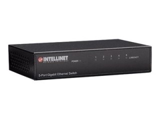 Intellinet 5-Port Gigabit Ethernet Switch, Metal, Box - Przełącznik - 5 x 10/100/1000 - stacjonarny