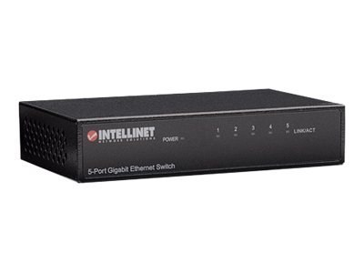 Intellinet 5-Port Gigabit Ethernet Switch, Metal, Box - Przełącznik - 5 x 10/100/1000 - stacjonarny
