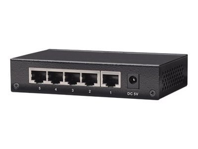 Intellinet 5-Port Gigabit Ethernet Switch, Metal, Box - Przełącznik - 5 x 10/100/1000 - stacjonarny