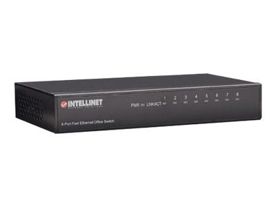 Intellinet 8-Port Fast Ethernet Office Switch, Desktop Size, Metal, IEEE 802.3az (Energy Efficient Ethernet), Box - Przełącznik 