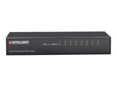 Intellinet 8-Port Fast Ethernet Office Switch, Desktop Size, Metal, IEEE 802.3az (Energy Efficient Ethernet), Box - Przełącznik 