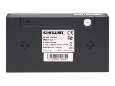 Intellinet 8-Port Gigabit Ethernet Switch, Metal, Box - Przełącznik - 8 x 10/100/1000 - stacjonarny
