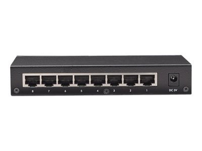 Intellinet 8-Port Gigabit Ethernet Switch, Metal, Box - Przełącznik - 8 x 10/100/1000 - stacjonarny