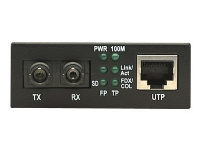 Intellinet Fast Ethernet Media Converter, 10/100Base-Tx to 100Base-Fx (ST) Multi-Mode, 2 km (1.24 mi) - Konwerter nośnika - 100M
