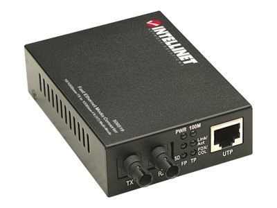 Intellinet Fast Ethernet Media Converter, 10/100Base-Tx to 100Base-Fx (ST) Multi-Mode, 2 km (1.24 mi) - Konwerter nośnika - 100M
