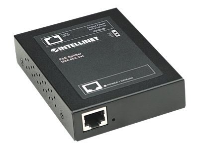 Intellinet Power over Ethernet (PoE+) Splitter, IEEE802.3at, 5, 7.5, 9 or 12 V DC output voltage - Rozgałęźnik PoE - czarny