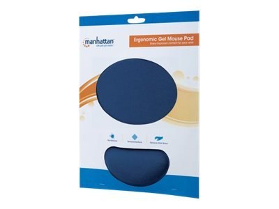 Manhattan Ergonomic Gel Support Pad and Mouse Mat, 230 x 200 x 20mm, Low friction, Non slip base, Polyester jersey, neoprene and