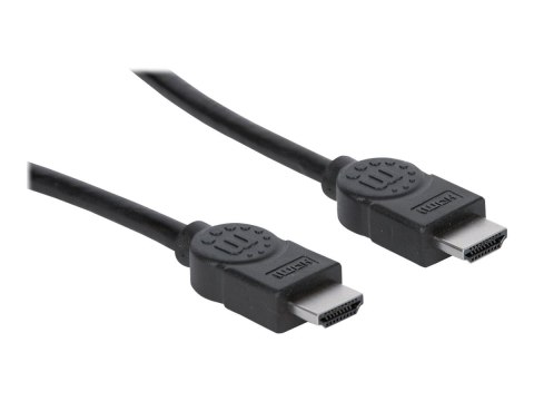 Manhattan HDMI Cable, 4K@30Hz (High Speed), 3m, Male to Male, Black, Ultra HD 4k x 2k, Fully Shielded, Gold Plated Contacts, Lif
