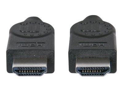 Manhattan HDMI Cable with Ethernet, 1080p@60Hz (High Speed), 10m, Male to Male, Black, Fully Shielded, Gold Plated Contacts, Lif