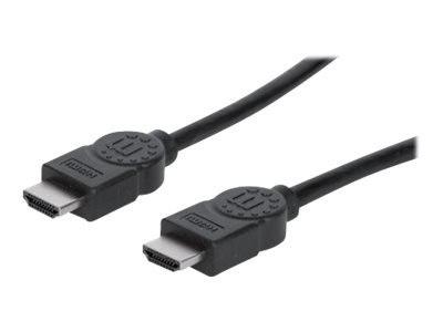 Manhattan HDMI Cable with Ethernet, 4K@30Hz (High Speed), 3m, Male to Male, Black, Ultra HD 4k x 2k, Fully Shielded, Gold Plated