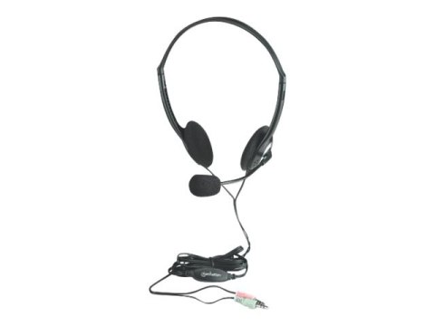 Manhattan Stereo On-Ear Headset (3.5mm) (Clearance Pricing), Microphone Boom, In-Line Volume Control, Foam Earpads, Standard 2x 
