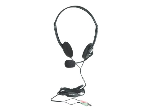 Manhattan Stereo On-Ear Headset (3.5mm) (Clearance Pricing), Microphone Boom, In-Line Volume Control, Foam Earpads, Standard 2x 