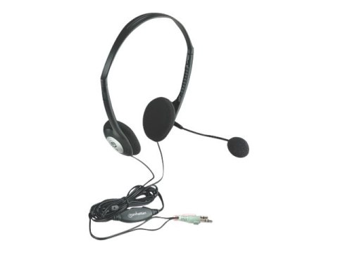 Manhattan Stereo On-Ear Headset (3.5mm) (Clearance Pricing), Microphone Boom, In-Line Volume Control, Foam Earpads, Standard 2x 