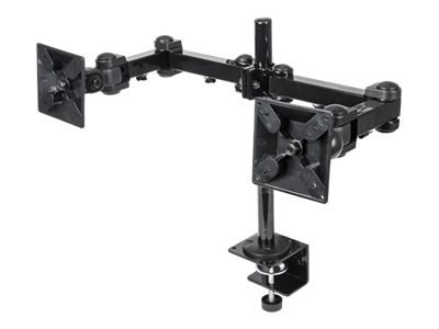 Manhattan TV & Monitor Mount, Desk, Full Motion, 2 screens, Screen Sizes: 10-27", Black, Clamp Assembly, Dual Screen, VESA 75x75
