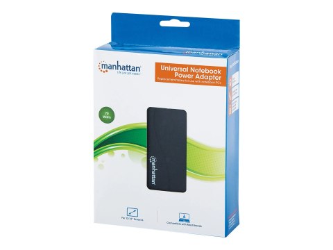 Manhattan Universal Notebook/Laptop Power Adapter, 70W, Adjustable Voltage, Seven Output Levels, 70W, Compatible with most lapto