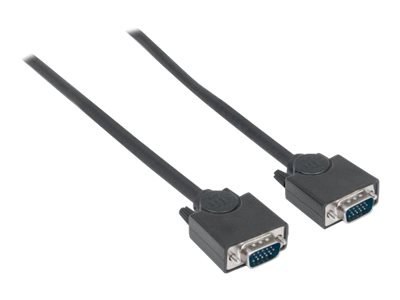 Manhattan VGA Monitor Cable, 4.5m, Black, Male to Male, HD15, Cable of higher SVGA Specification (fully compatible), Fully Shiel