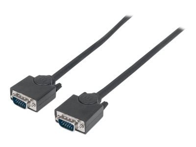 Manhattan VGA Monitor Cable, 4.5m, Black, Male to Male, HD15, Cable of higher SVGA Specification (fully compatible), Fully Shiel
