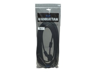 Manhattan VGA Monitor Cable (with Ferrite Cores), 10m, Black, Male to Male, HD15, Cable of higher SVGA Specification (fully comp