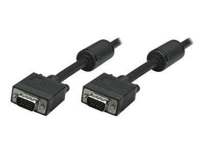 Manhattan VGA Monitor Cable (with Ferrite Cores), 10m, Black, Male to Male, HD15, Cable of higher SVGA Specification (fully comp