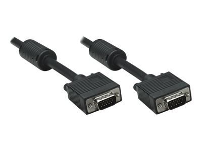 Manhattan VGA Monitor Cable (with Ferrite Cores), 10m, Black, Male to Male, HD15, Cable of higher SVGA Specification (fully comp