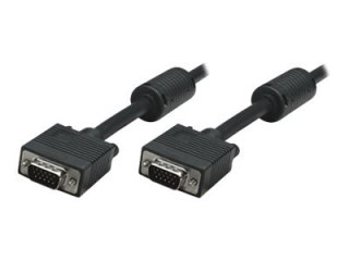 Manhattan VGA Monitor Cable (with Ferrite Cores), 15m, Black, Male to Male, HD15, Cable of higher SVGA Specification (fully comp
