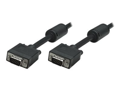 Manhattan VGA Monitor Cable (with Ferrite Cores), 15m, Black, Male to Male, HD15, Cable of higher SVGA Specification (fully comp