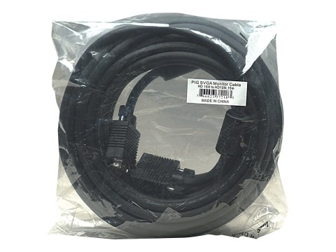 Manhattan VGA Monitor Cable (with Ferrite Cores), 15m, Black, Male to Male, HD15, Cable of higher SVGA Specification (fully comp